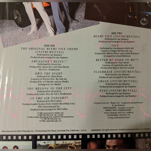 1980 Miami Vice Soundtrack Original Vinyl Album - Picture 3 of 4